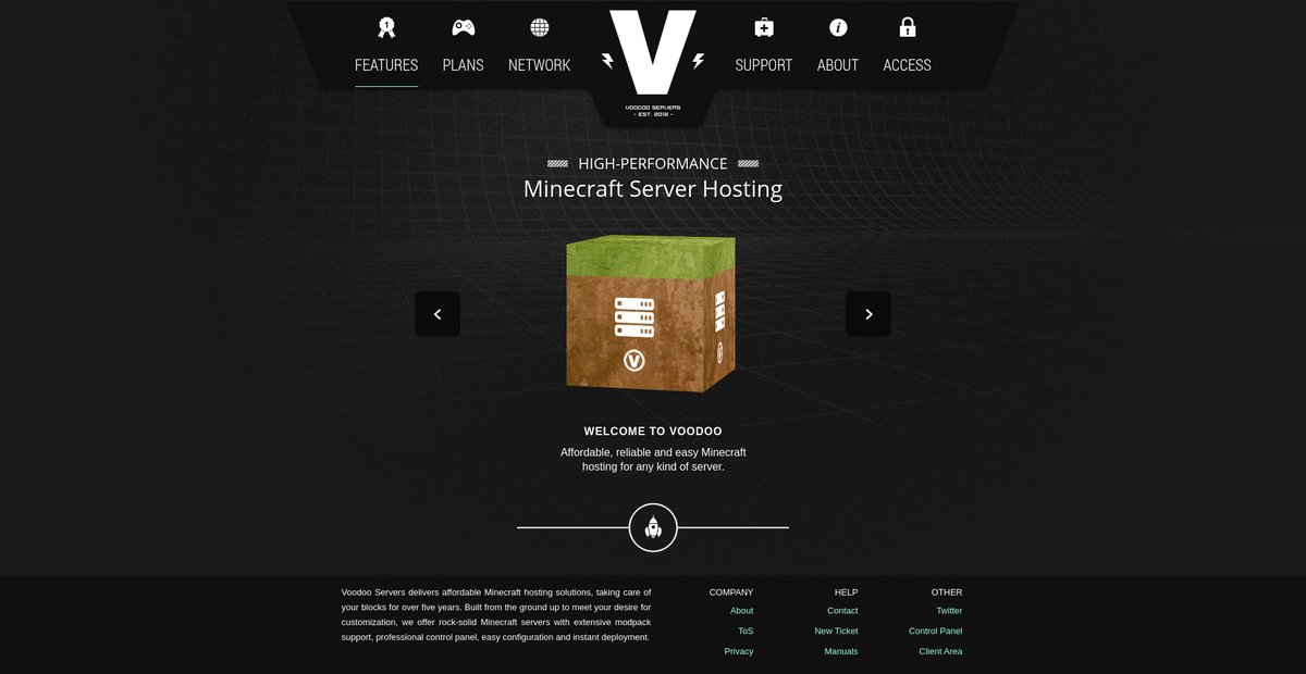 Voodoo Servers – Minecraft Server Hosting at $2/GB Screenshot