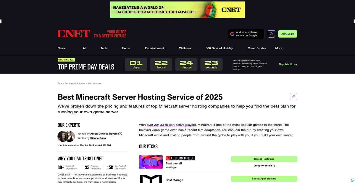 Best Minecraft Server Hosting Service of 2025 Screenshot