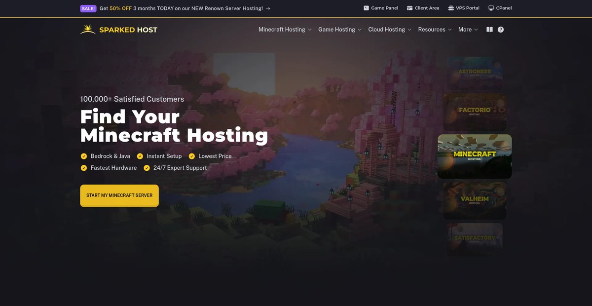 Sparked Host - Minecraft Server Hosting Screenshot