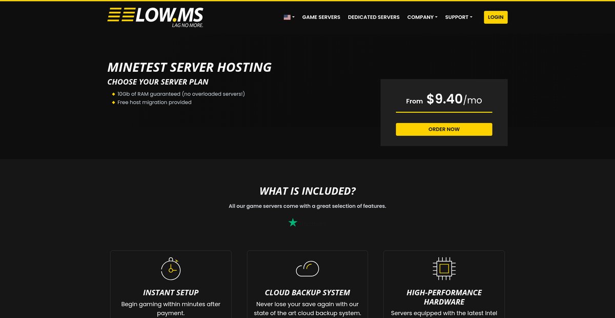 Minetest Server Hosting Screenshot
