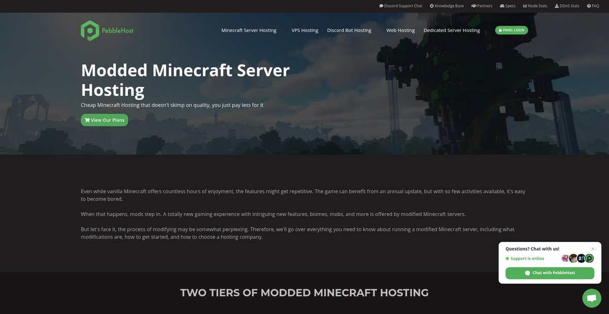 Modded Minecraft Server Hosting | Pebblehost Screenshot