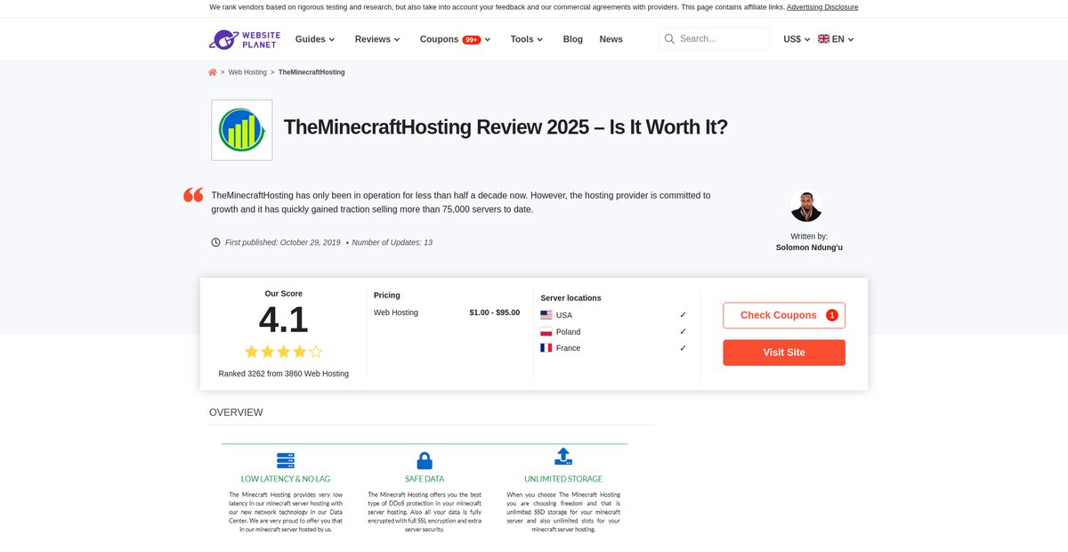 TheMinecraftHosting Review 2025 – Is It Worth It? Screenshot