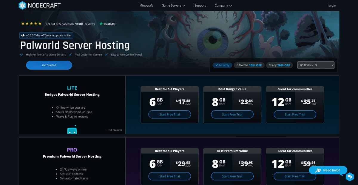 Palworld Server Hosting - Nodecraft Screenshot