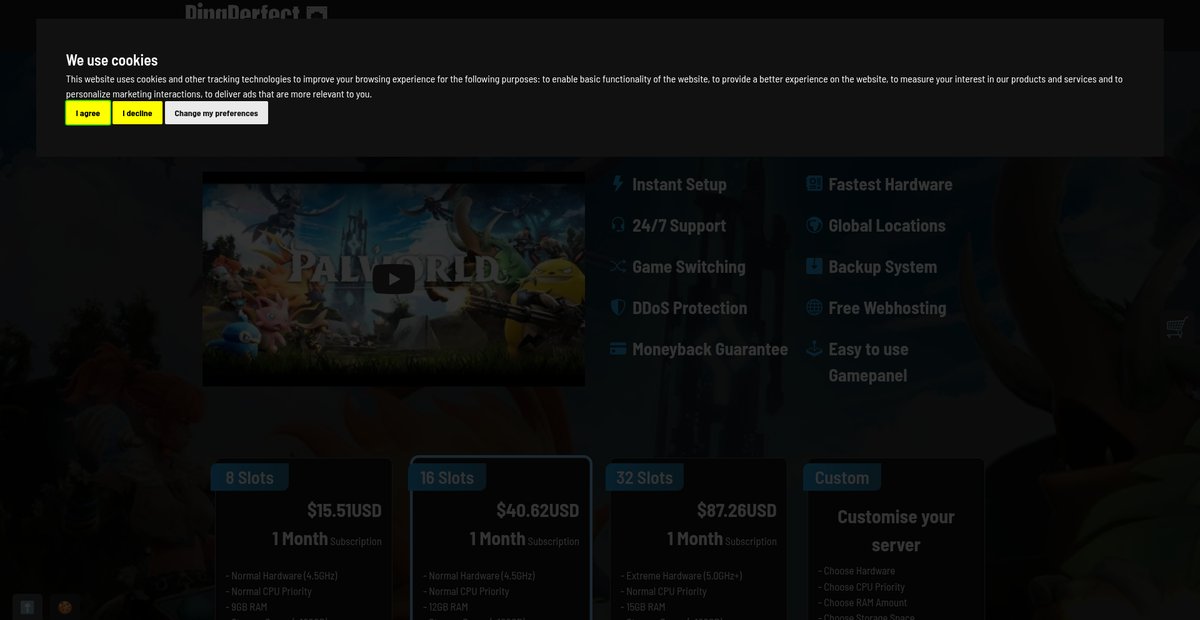 Palworld Game Server Hosting | Palworld Dedicated Server Rental Screenshot
