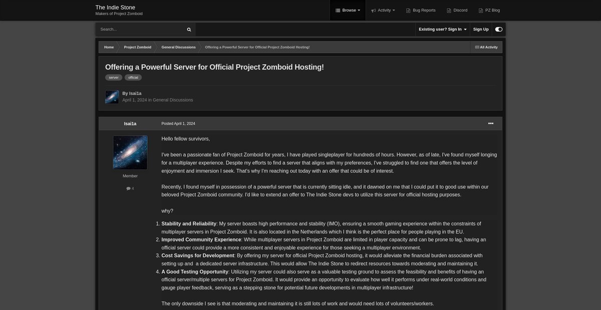Offering a Powerful Server for Official Project Zomboid ... Screenshot