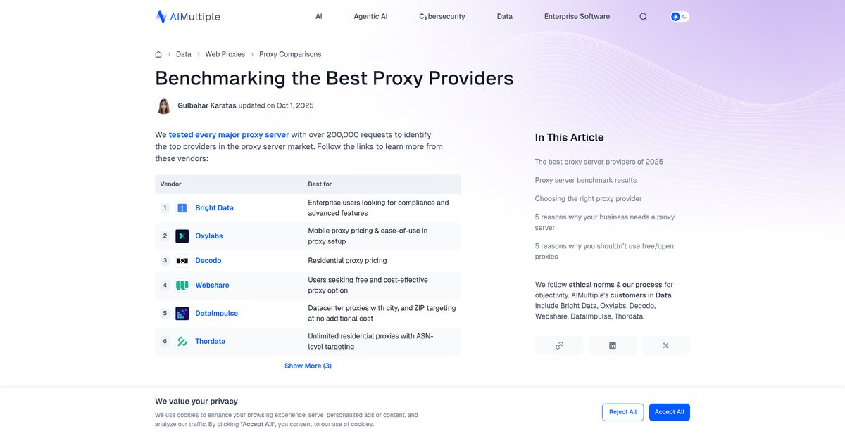 Benchmarking the Best Proxy Providers Screenshot