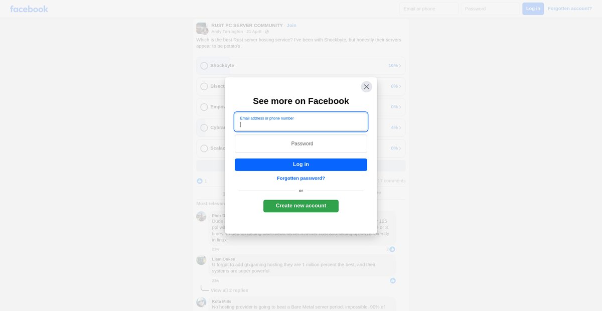 Which is the best Rust server hosting service? I've Screenshot