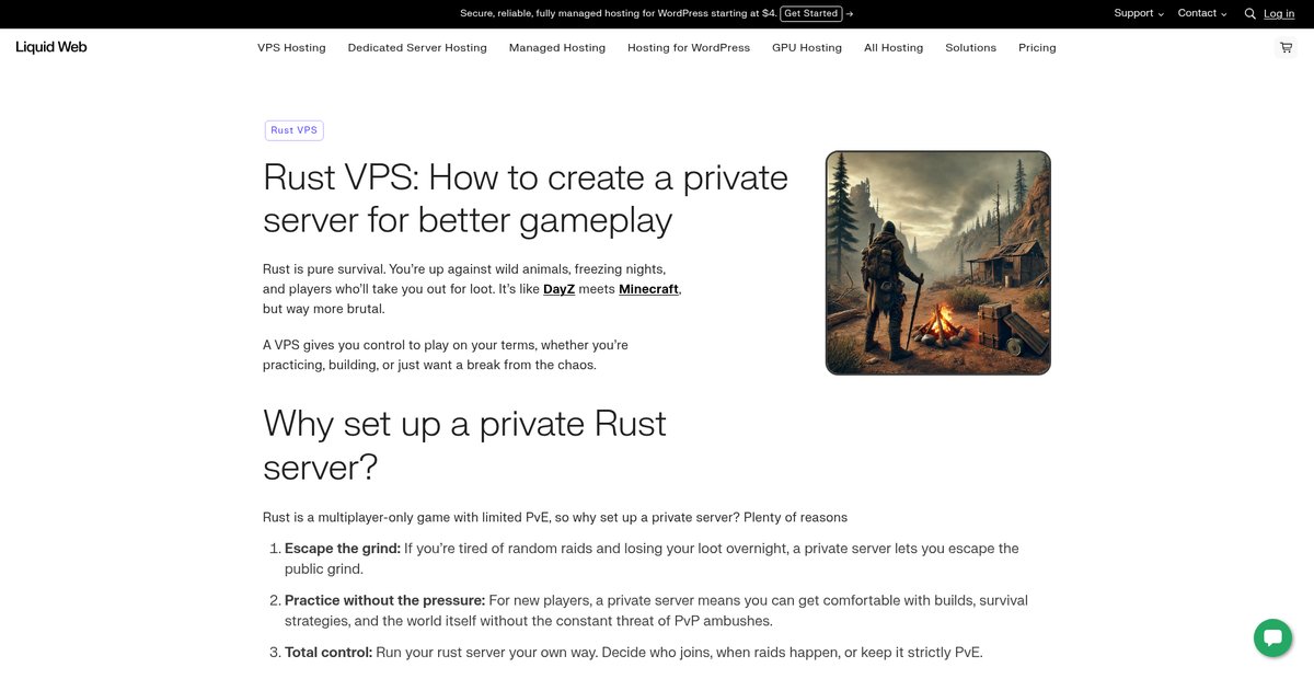 VPS for Rust | Liquid Web Screenshot