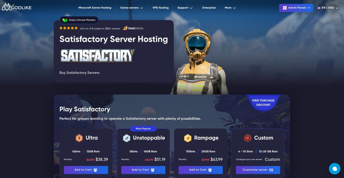 Best Satisfactory Servers Hosting - Godlike Screenshot