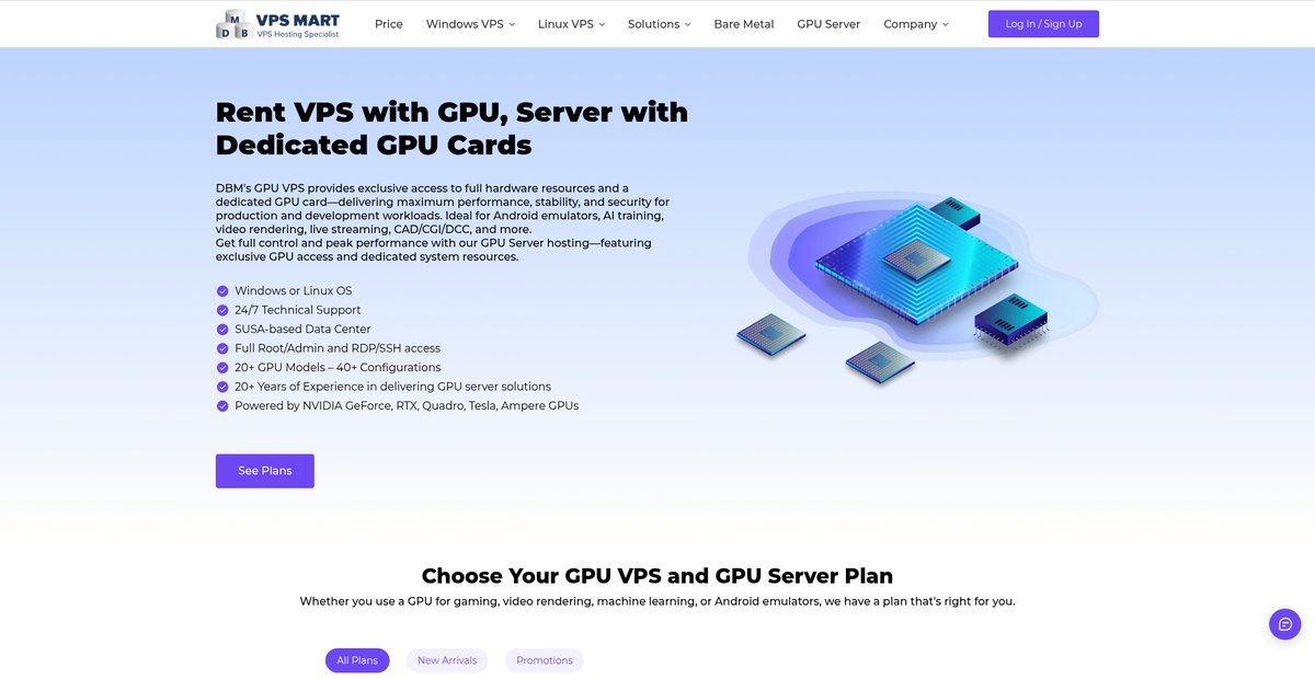 Best VPS with GPU - GPU Dedicated Server in 2025 Screenshot