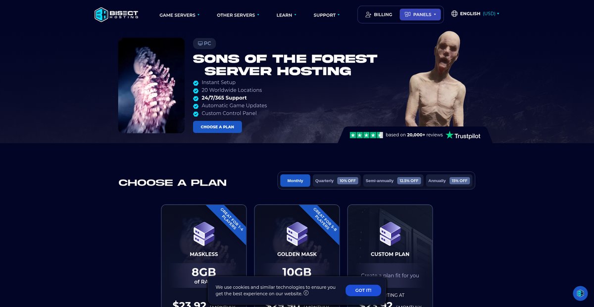 Sons of the Forest Servers | 24/7 Support | BisectHosting Screenshot