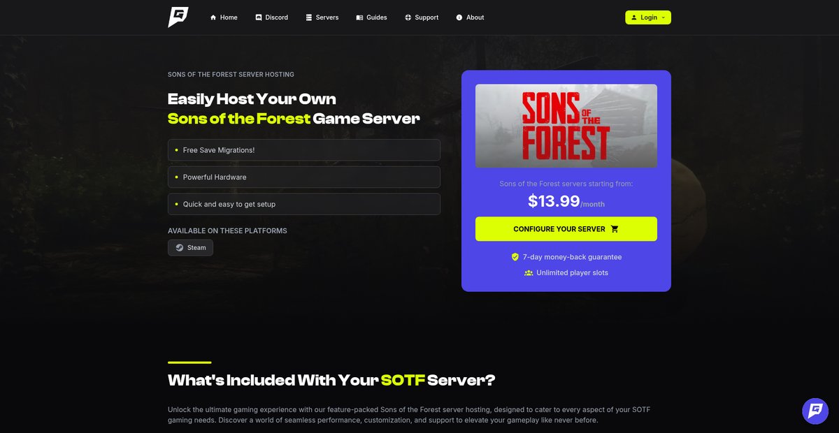 Sons Of The Forest Server Hosting - Game Host Bros Screenshot