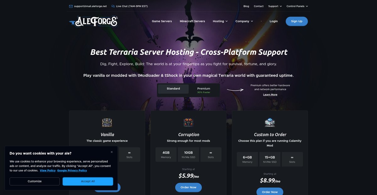 Best Terraria Server Hosting 2025 | Fast, Reliable & ... Screenshot
