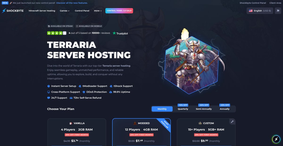Terraria Server Hosting Screenshot