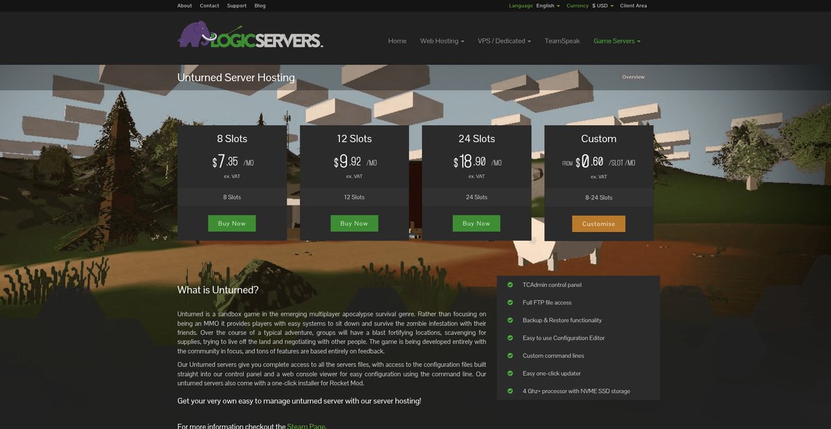 Unturned Server Hosting | LogicServers Screenshot