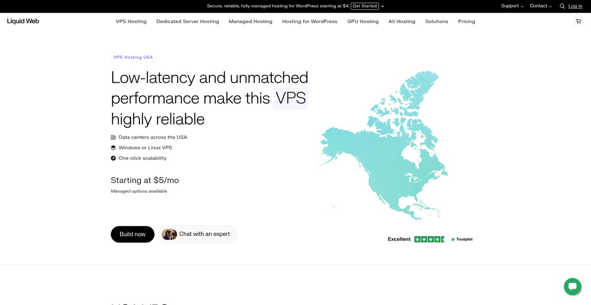 VPS USA: Ultra-Low Latency for Unbeatable Performance | Liquid Web Screenshot