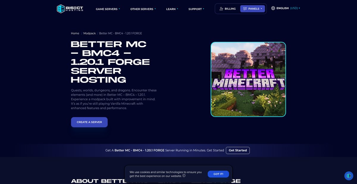 Better MC - BMC4 - 1.20.1 FORGE Server Hosting Screenshot