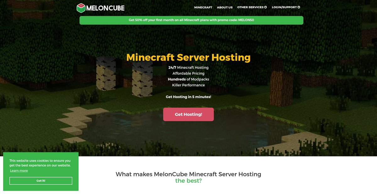 Minecraft Server Hosting - MelonCube Screenshot