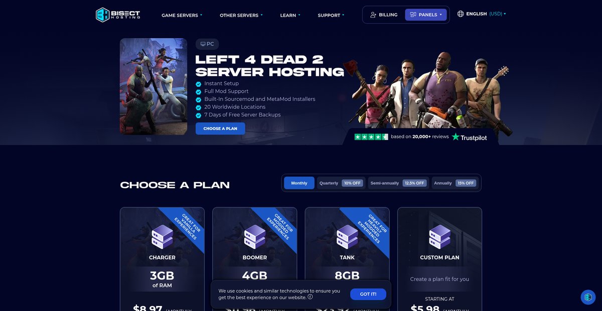 L4D2 Server Hosting | Expert 24/7 Support | BisectHosting Screenshot