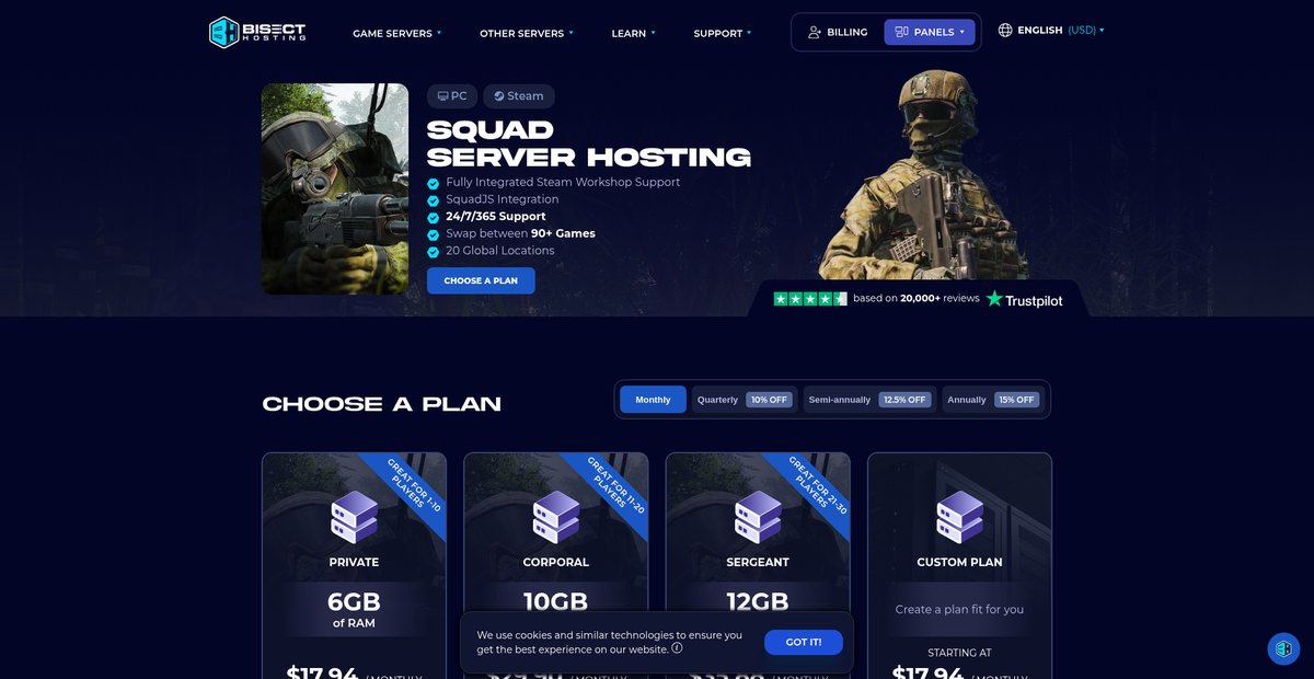 Squad Server Hosting - BisectHosting Screenshot