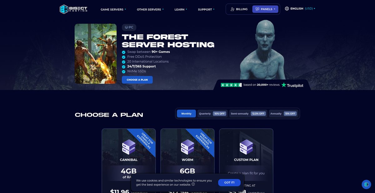 The Forest Server Hosting | 24/7 Support | BisectHosting Screenshot