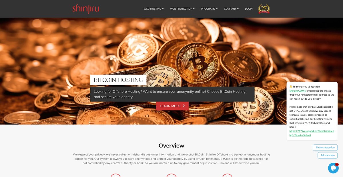 Bitcoin Hosting Screenshot