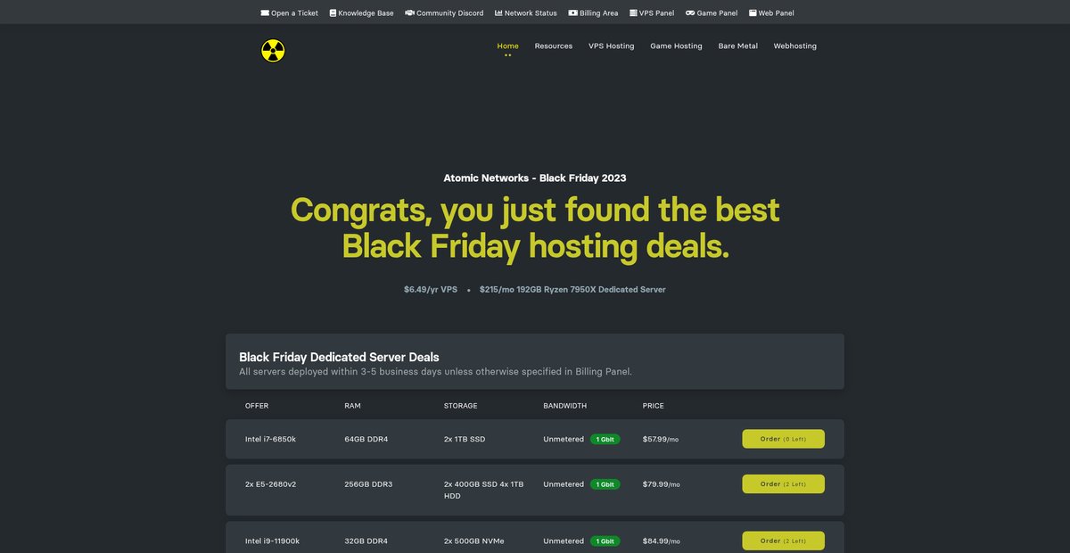 Black Friday 2023 Sale - Atomic Networks Screenshot