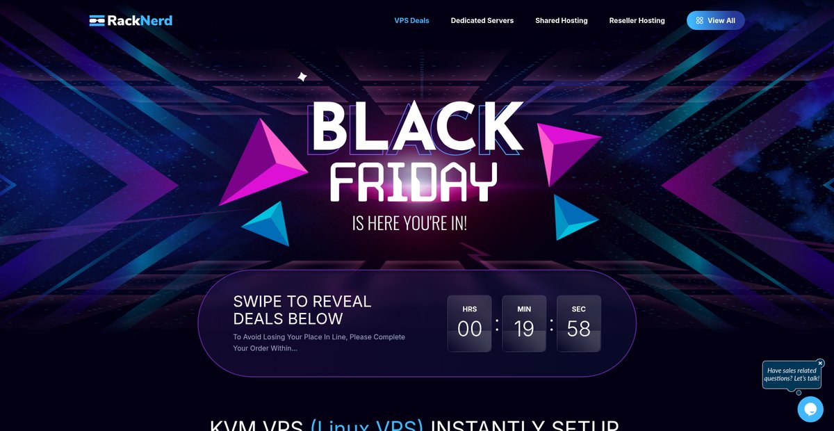RackNerd Black Friday Deals | KVM VPS, Shared Hosting ... Screenshot