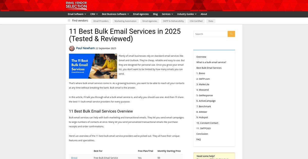 11 Best Bulk Email Services in 2025 (Tested & Reviewed) Screenshot