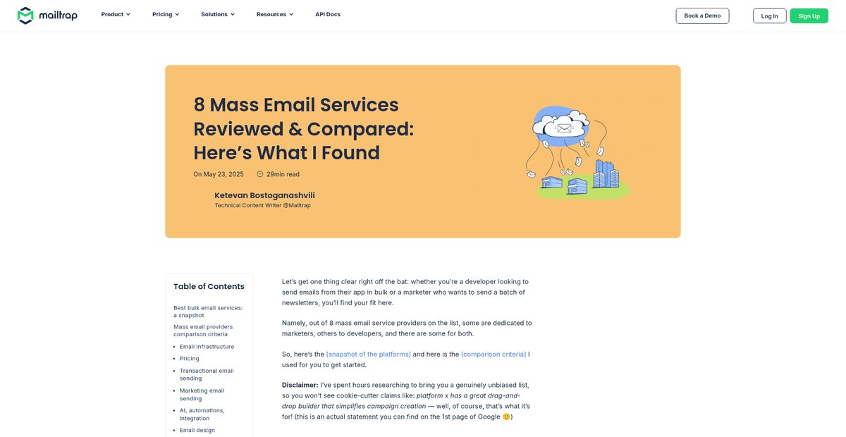 7 Mass Email Services Reviewed & Compared Screenshot