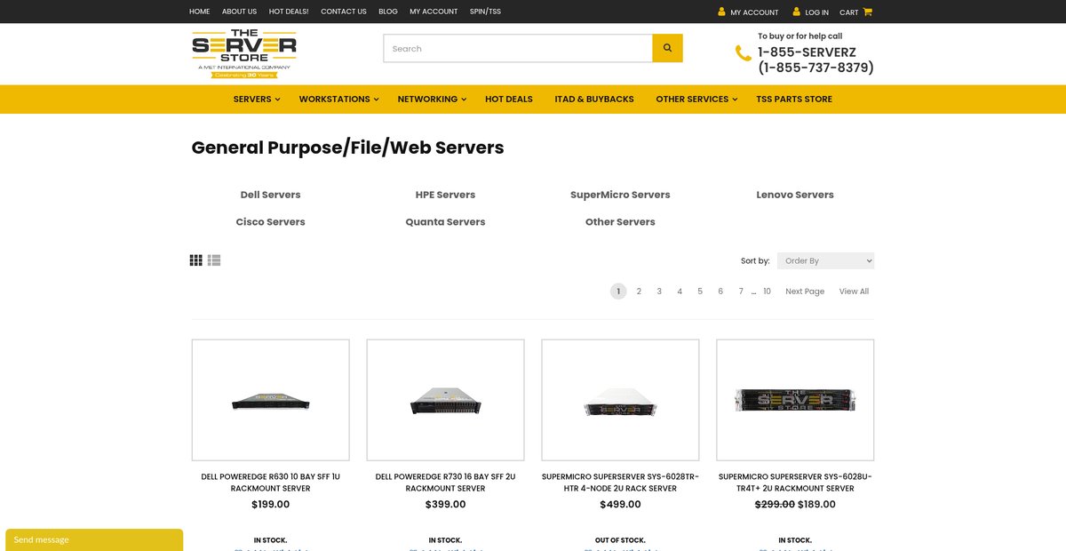 General Purpose/File/Web Servers Screenshot