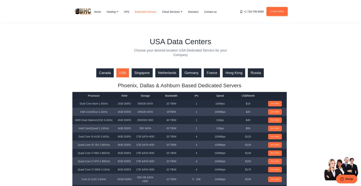 Dedicated Server Hosting in all over the USA Screenshot