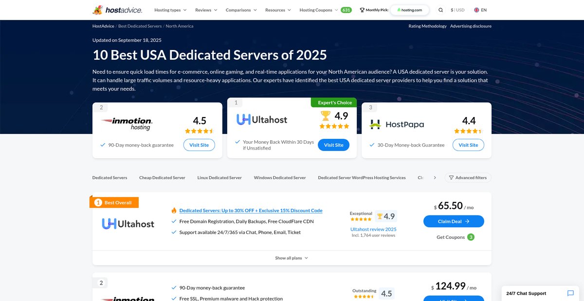 7 Best USA Dedicated Servers in May 2025 Screenshot