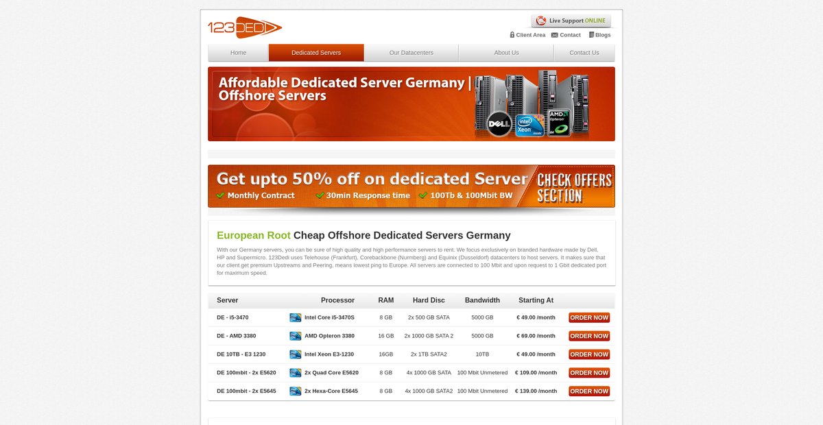 Affordable Dedicated Server Germany | Offshore Servers Screenshot