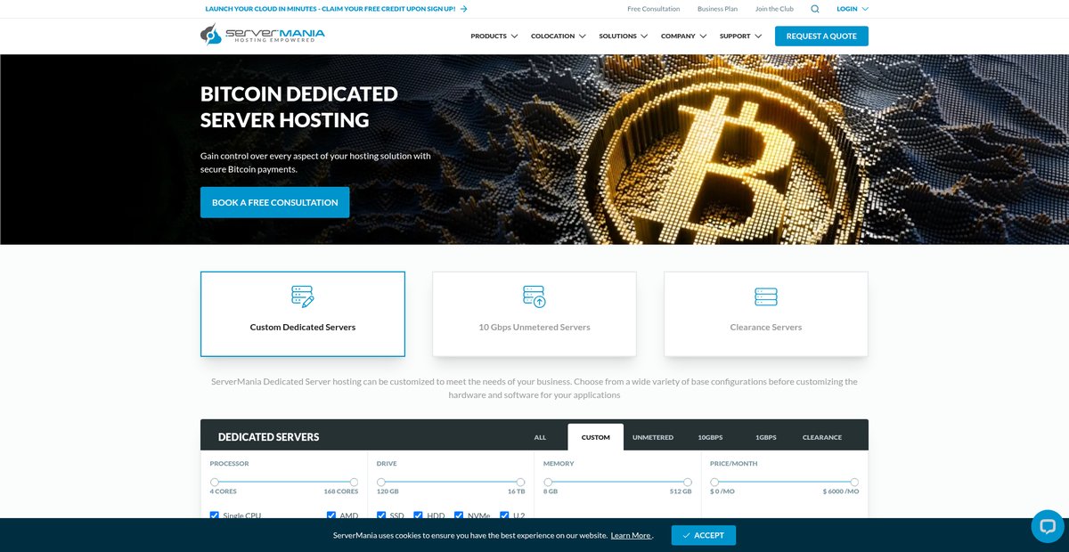 Buy Dedicated Server Hosting with Bitcoin Screenshot
