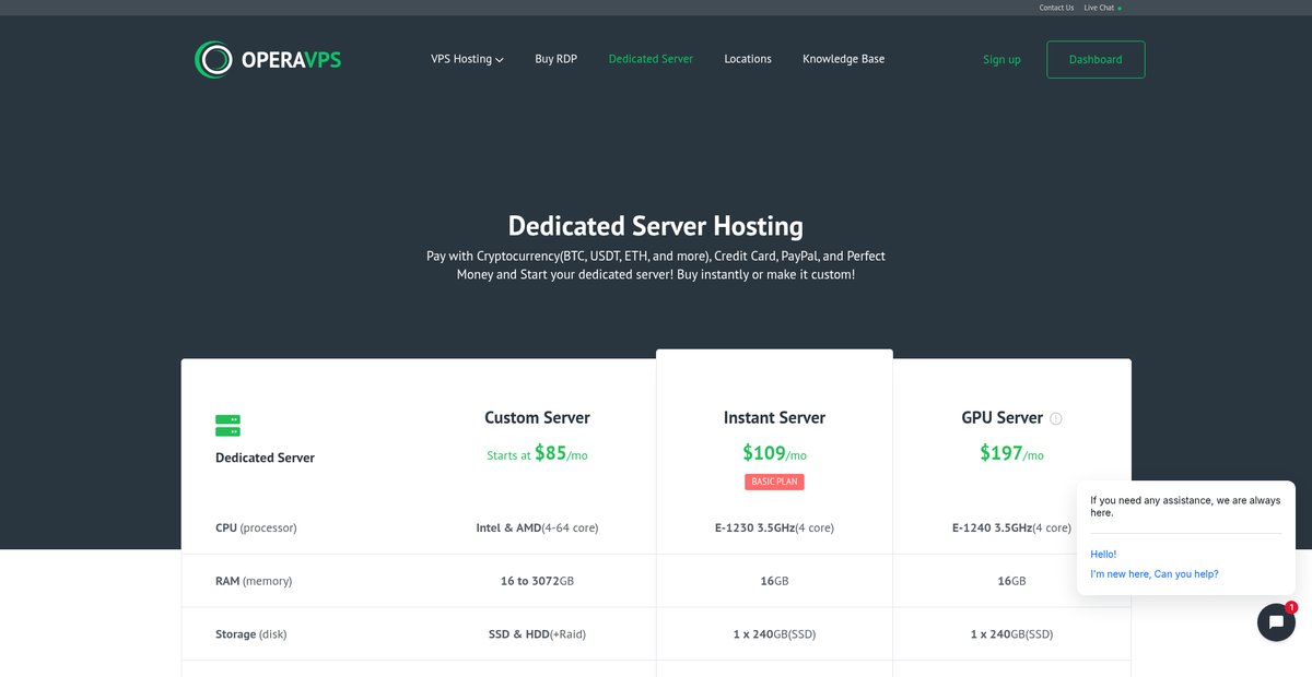 Dedicated Server Hosting Starting at $85/mo Screenshot