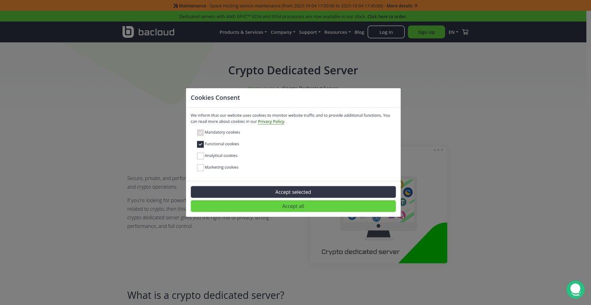 Crypto Dedicated Server Screenshot