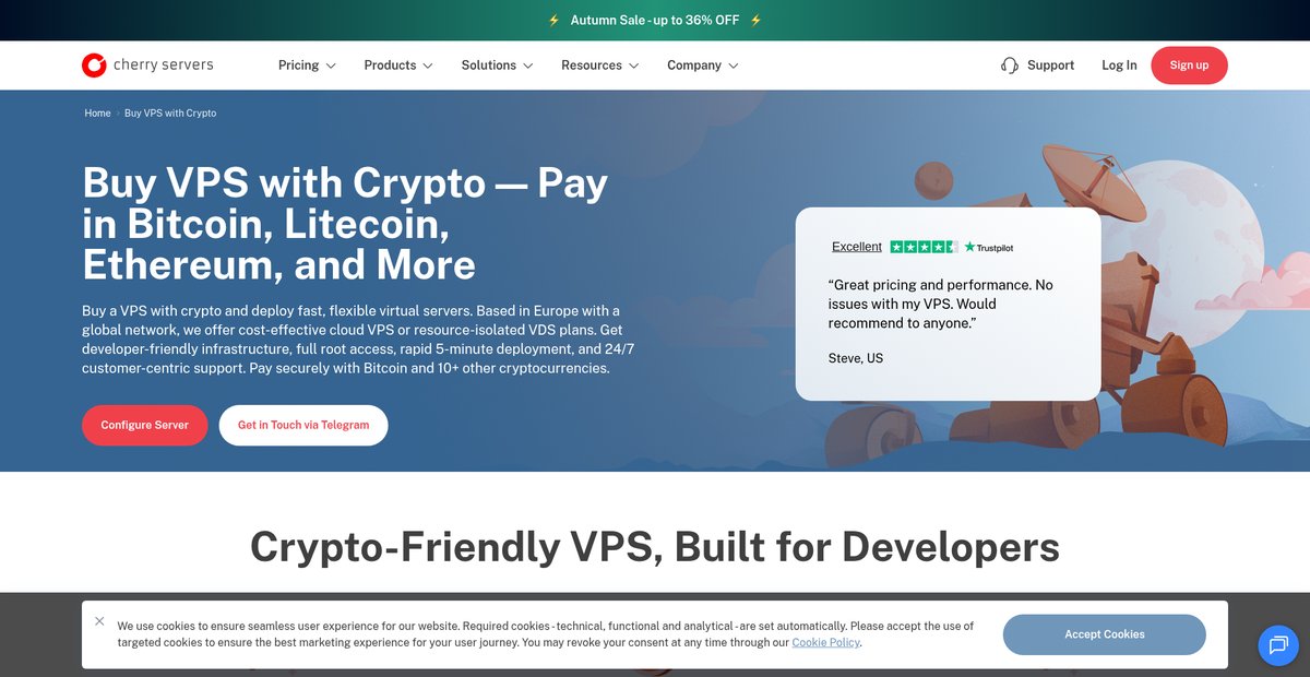 Bitcoin VPS - Buy a VPS with Crypto Screenshot