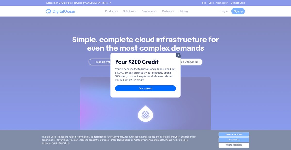 DigitalOcean | Cloud Infrastructure for Developers Screenshot