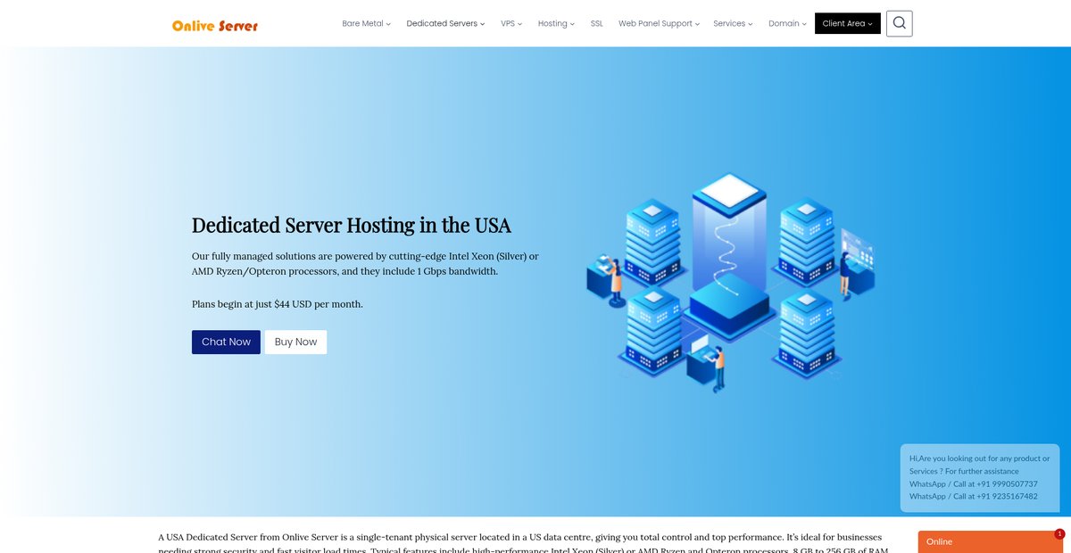 USA Dedicated Servers Hosting Plans | US based Cheap Dedicated Server Screenshot