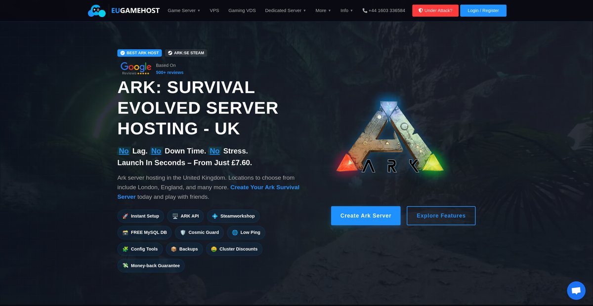 Ark Server Hosting - Rent An Ark Server from 8USD Screenshot