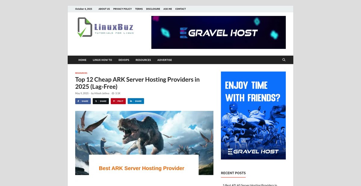 Top 12 Best Cheap ARK Server Hosting Picks (2025) Screenshot