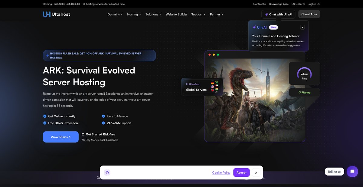 Best ARK: Survival Evolved Server Hosting - Ultahost Screenshot