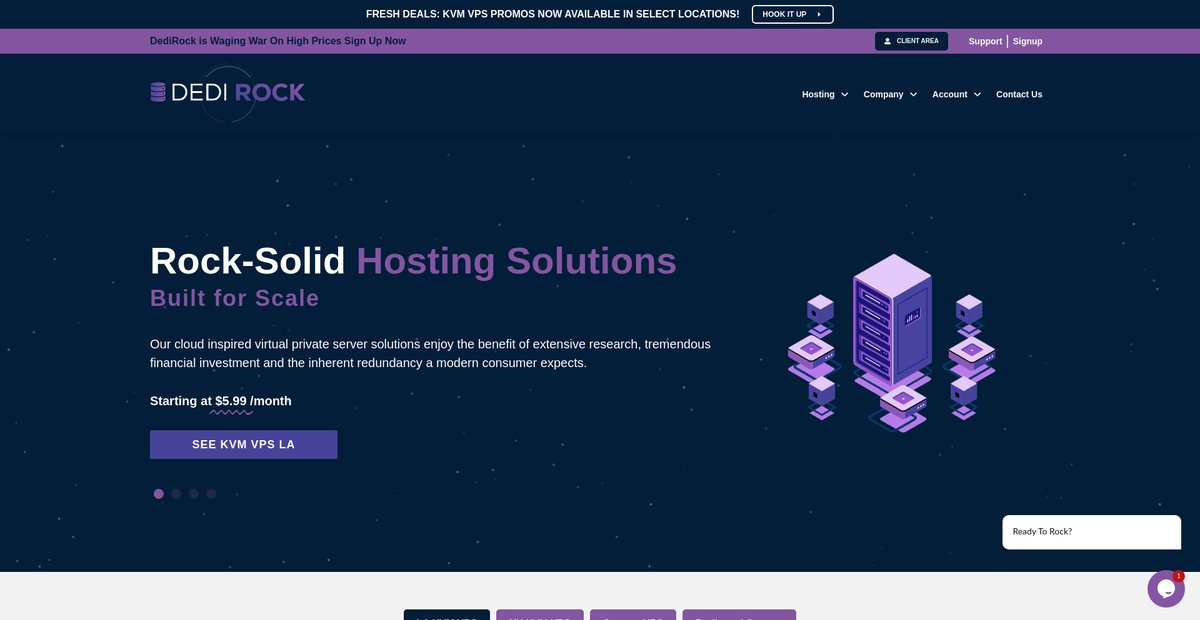 Home - DediRock - Reliable VPS, Dedicated & Storage Hosting Screenshot