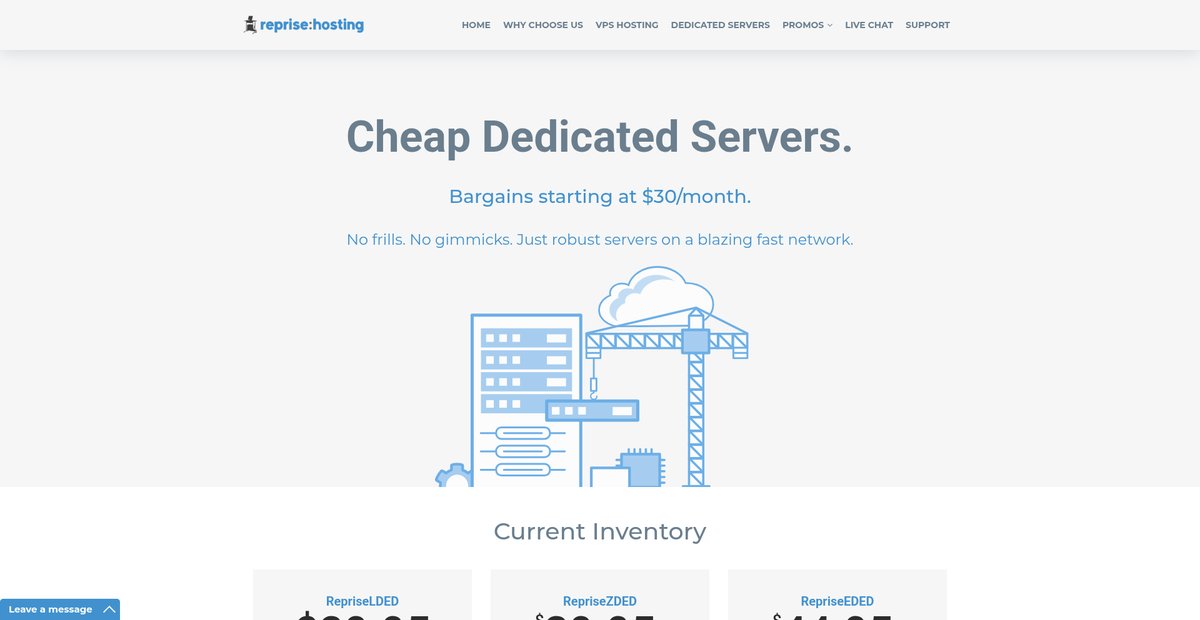 Cheap Dedicated Servers | From $29/Month Screenshot
