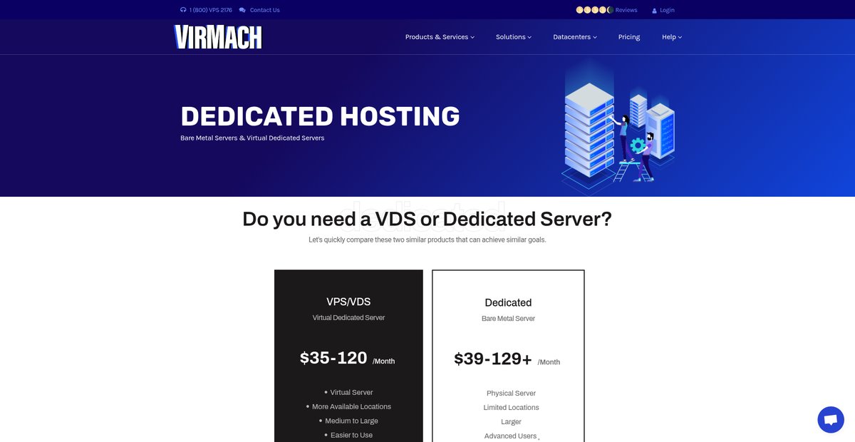 Dedicated Hosting Screenshot