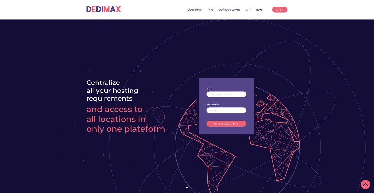 Dedicated and cloud servers | dedimax.com Screenshot