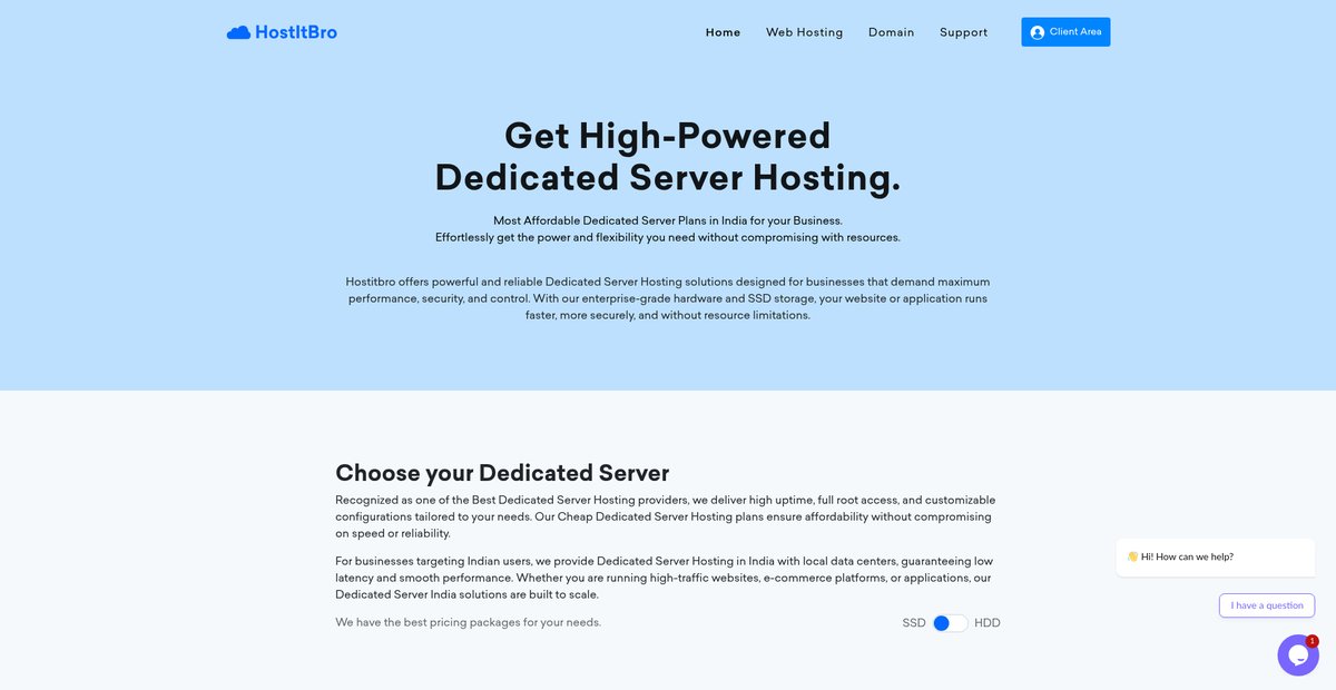 Get The Best Dedicated Server Hosting In India | Affordable Screenshot