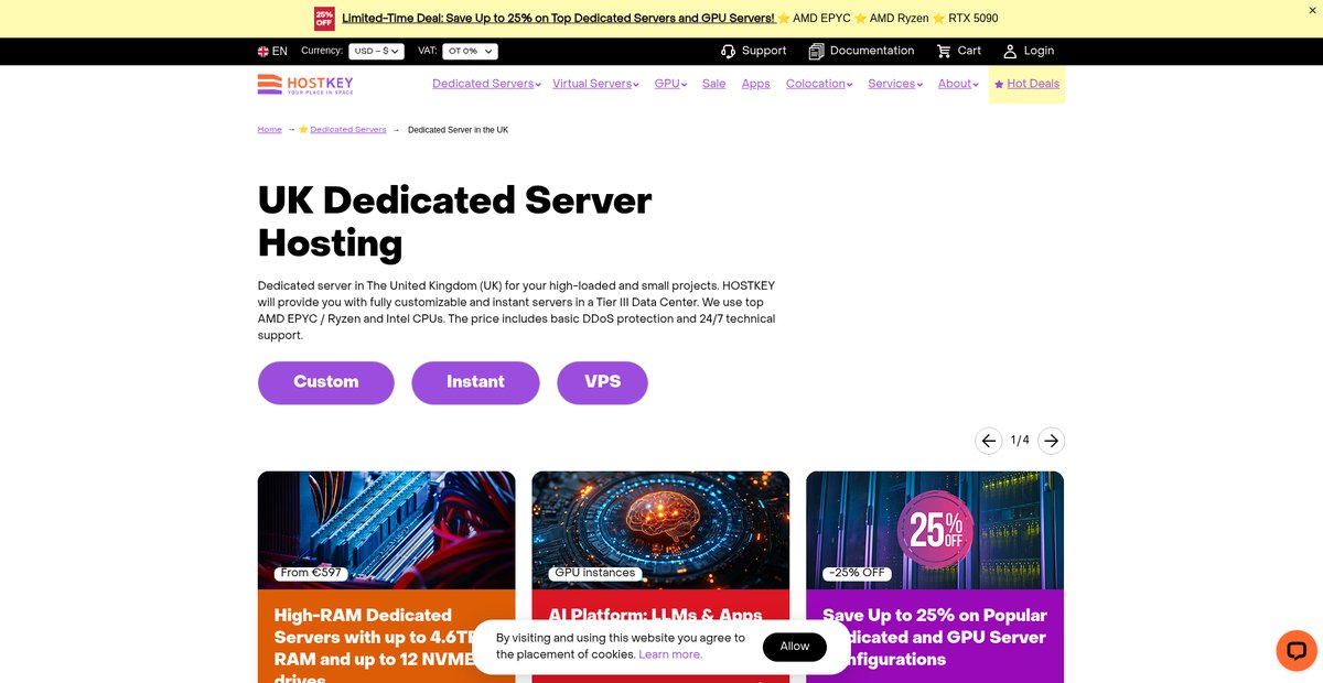 UK Dedicated Server Hosting Screenshot