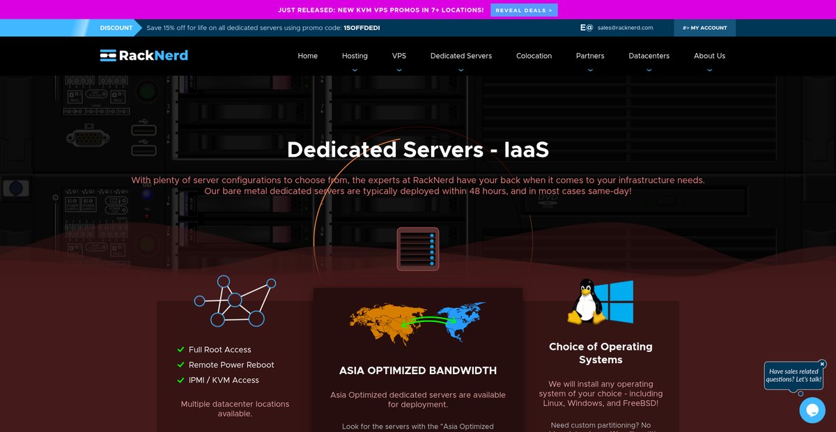 Dedicated Servers (IaaS) - RackNerd Screenshot